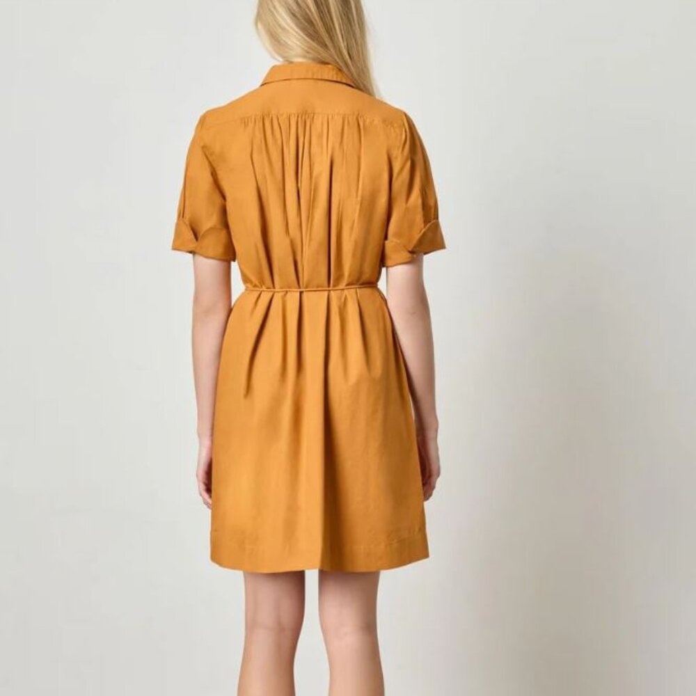 Lilla P Shirred Sleeve Shirt Dress in Marmalade Color - Picture 2 of 2